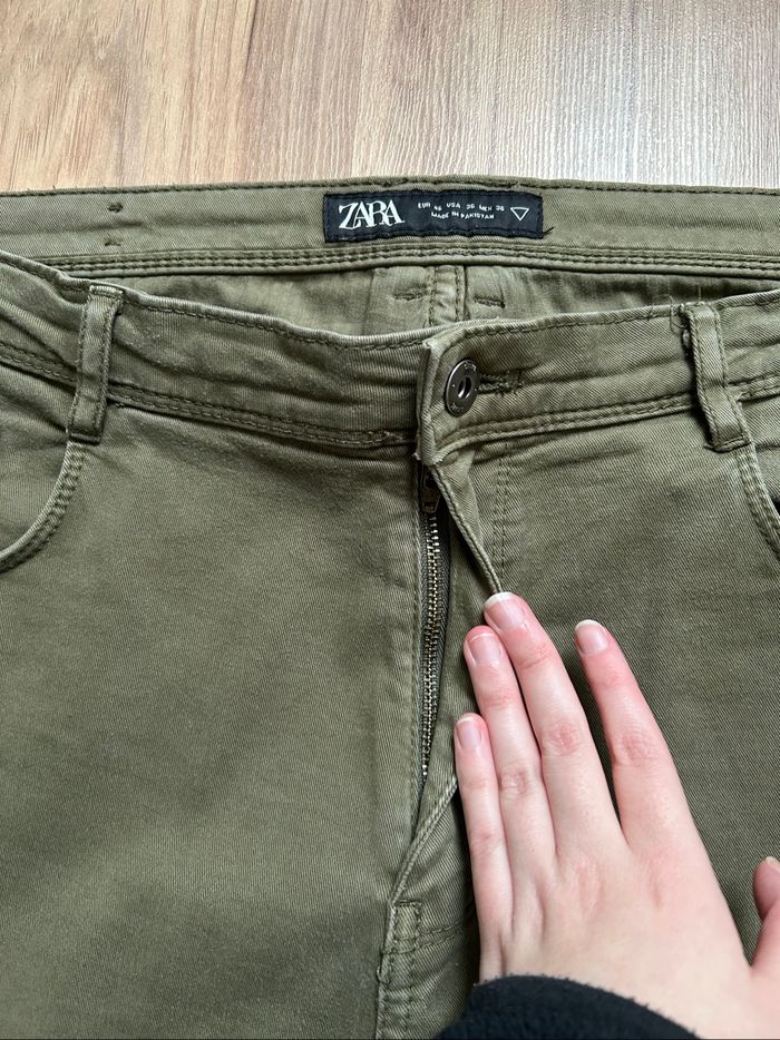Jean kaki uni Slim Homme Zara Tailles 44-46 - photo numéro 4