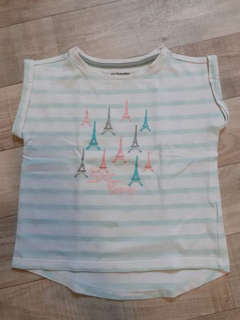 T-shirt fille manches courtes à rayures 3 ans