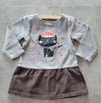 👗 Robe Grise Lupilu – 2 ans 3 ans👗