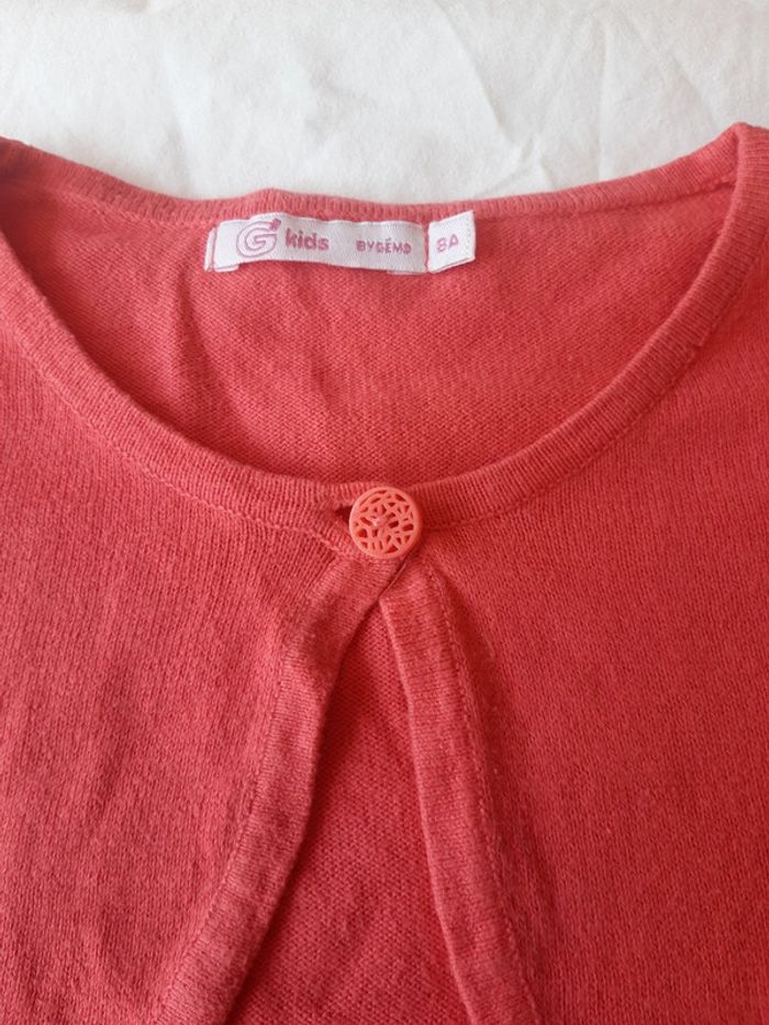 Gilet 8ans fille corail - photo numéro 2