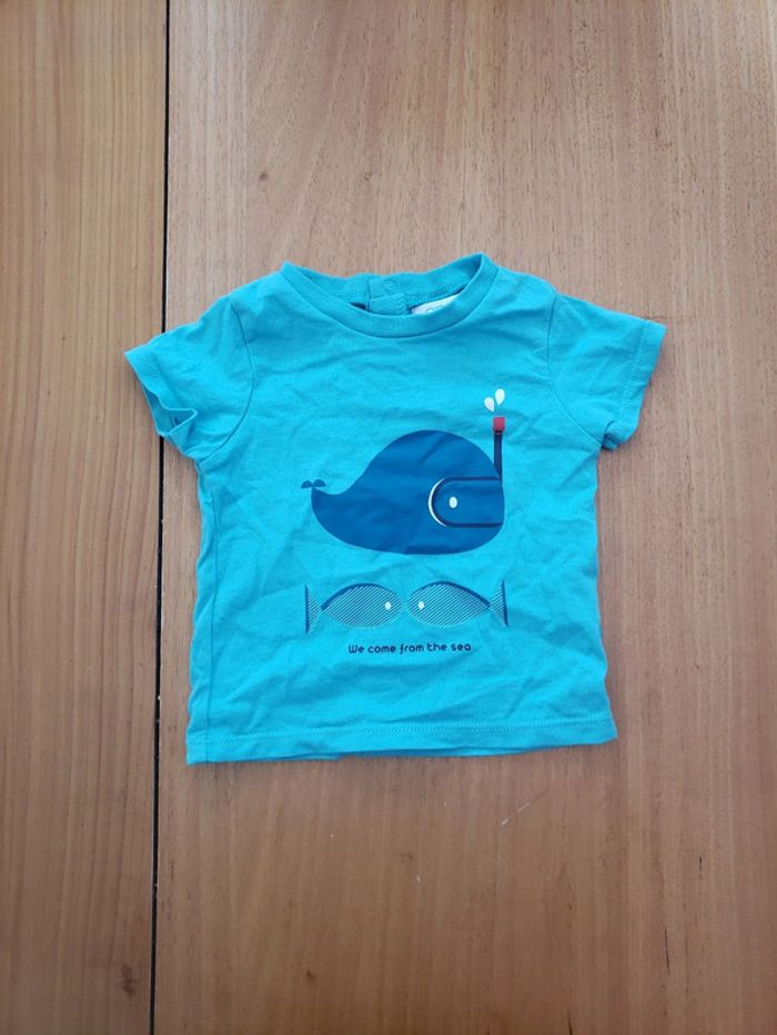 T shirt baleine garçon 3 mois obaibi