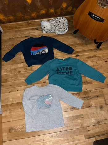 Lot de 3 sweat la redoute et TAO portés mais bon état 4 ans