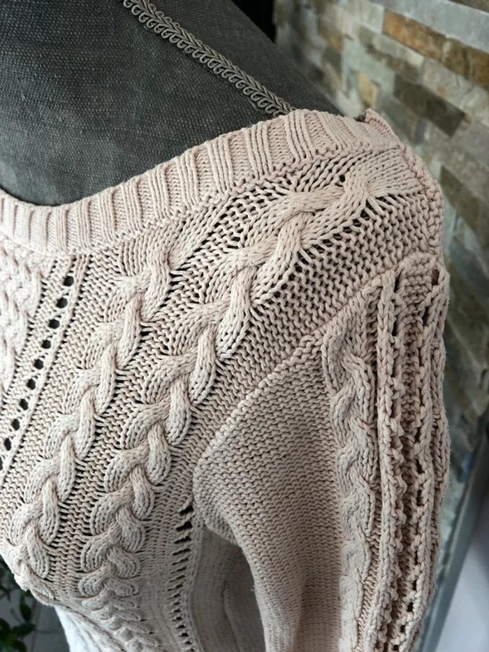 Pull en coton beige - photo numéro 3