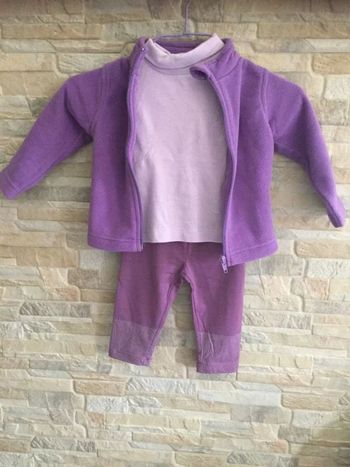 Ensemble 3 pièces violet Little Girl 9M