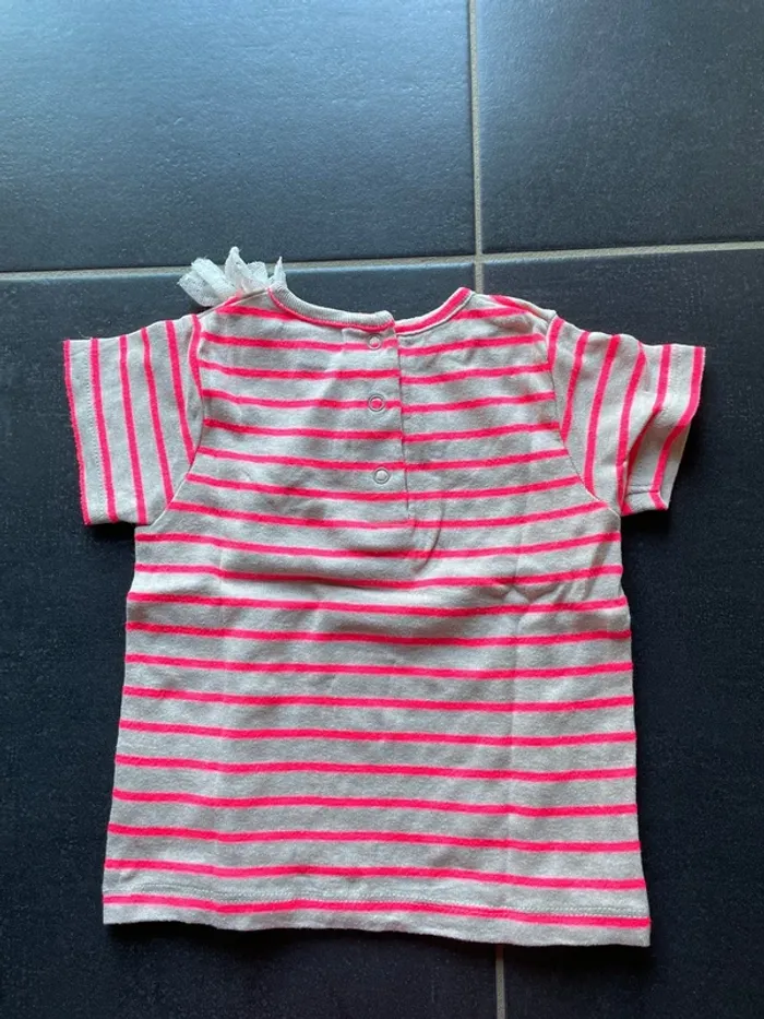 Ensemble t-shirt/legging 18 mois gris rose fluo - photo numéro 3