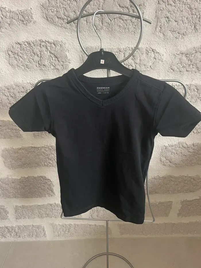 Tee shirt fille manches courtes 6ans noir zeeman