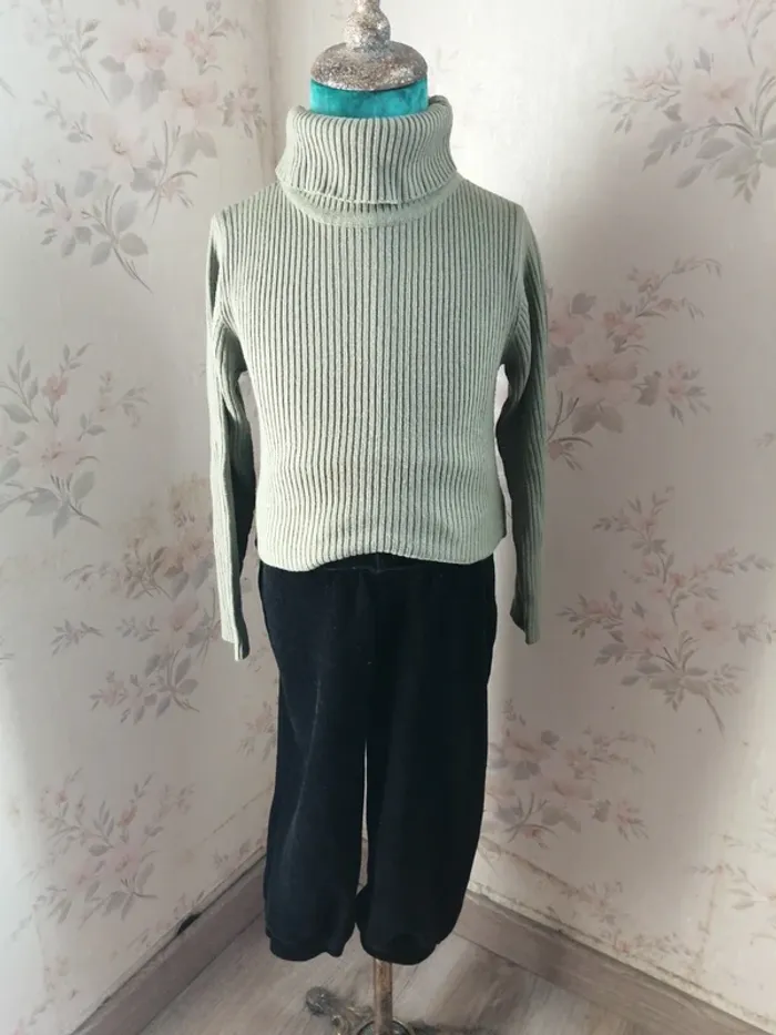 Sous pull col roulé kaki côtelé / nky / (6ans) - photo numéro 2