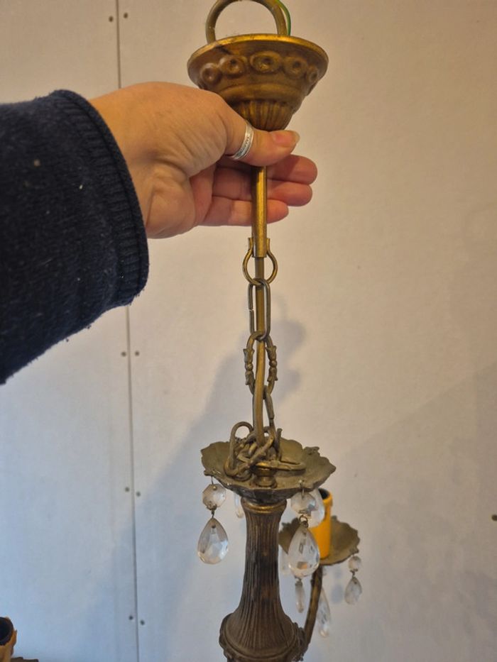 suspension ou luminaire vintage a pampilles - photo numéro 5