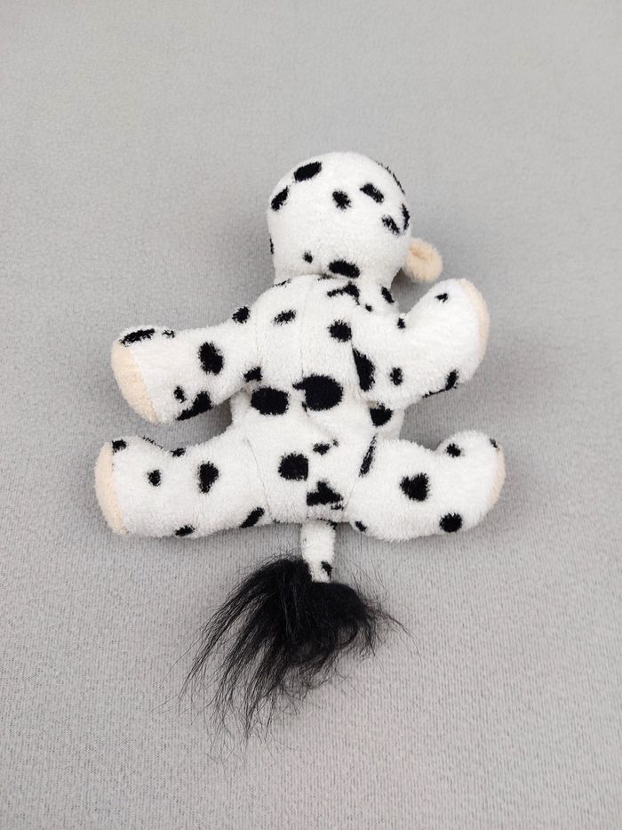 Peluche doudou petite vache blanc noir beige éponge 20 cm - photo numéro 4