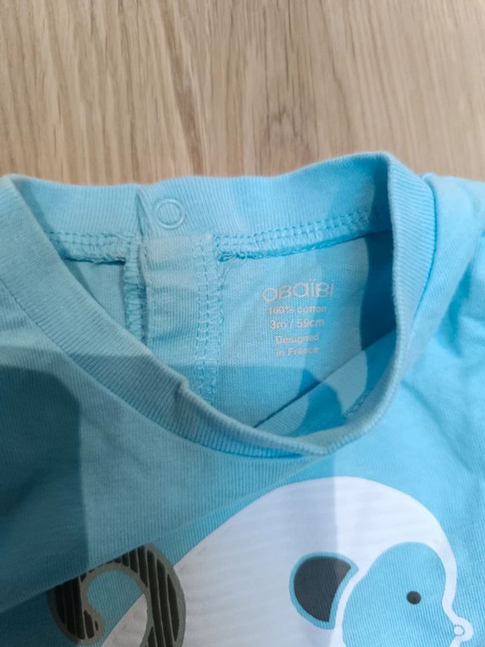 Tee-shirt manches longues Obaïbi 3 mois 59 cm - photo numéro 2