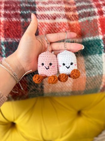 Duo de porte clé chamallow jellycat en crochet 