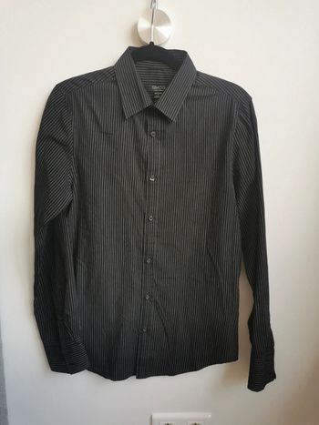 Chemise noire rayée