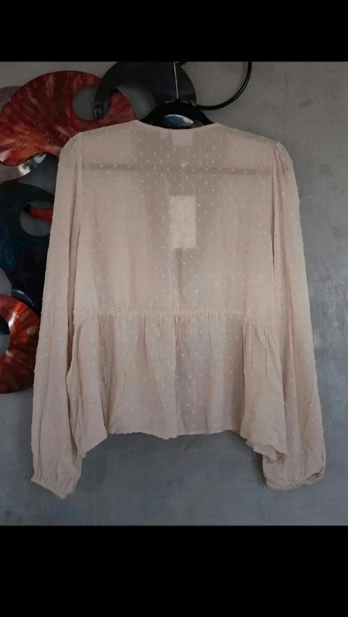 Blouse Vila beige à plumetis - photo numéro 3