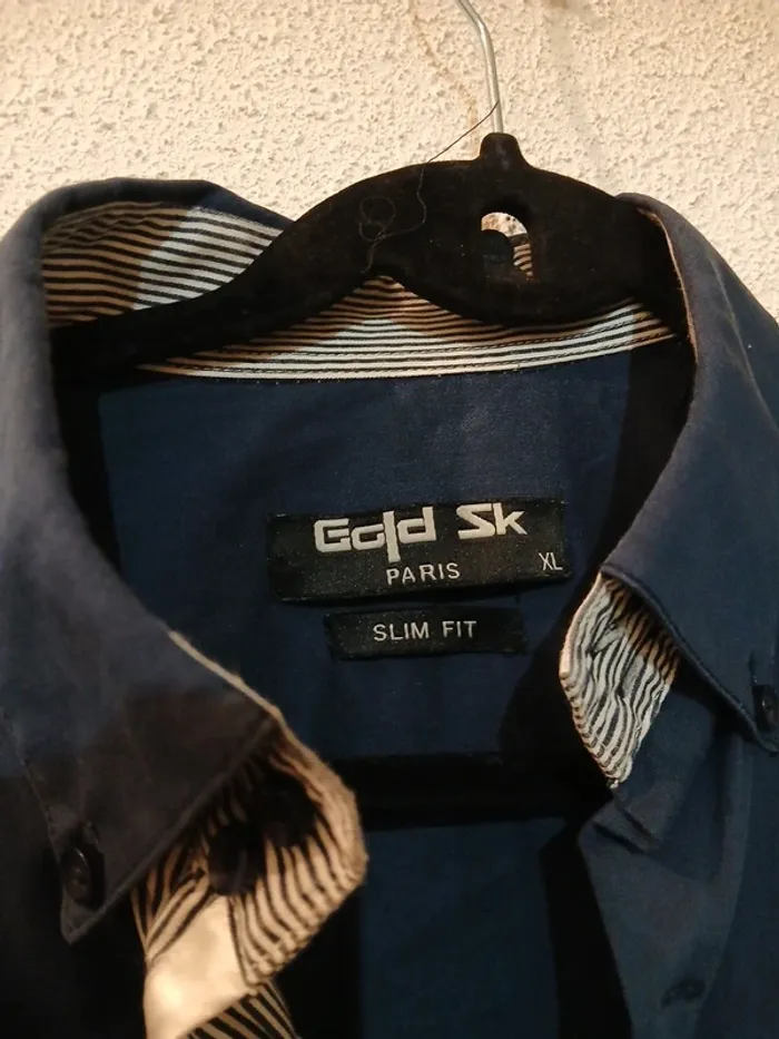 Chemise bleu marine homme " gold sk" taille xl - photo numéro 3