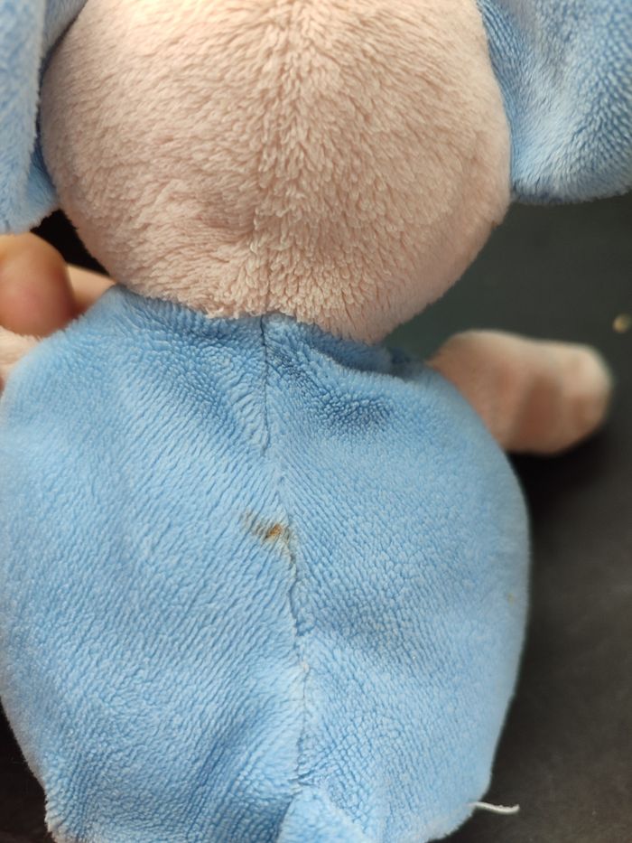 doudou peluche les bébés d'elyséa éléphant bleu rose hélicoptère nuage flor albi sabadell - photo numéro 3