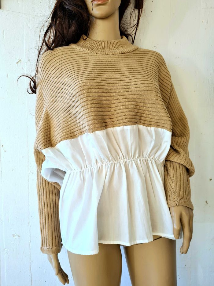 Pull d'hiver bi matière Copperose
