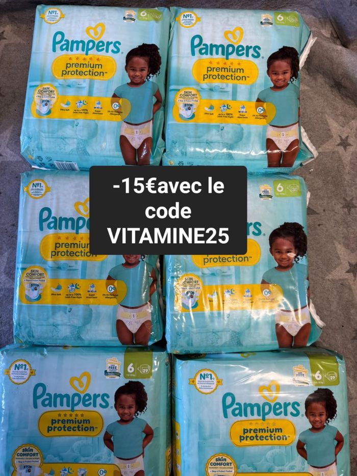 Six pack de couches Pampers taille 6 premium