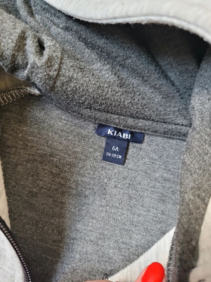 Veste à zip grise 6 ans kiabi - photo numéro 3