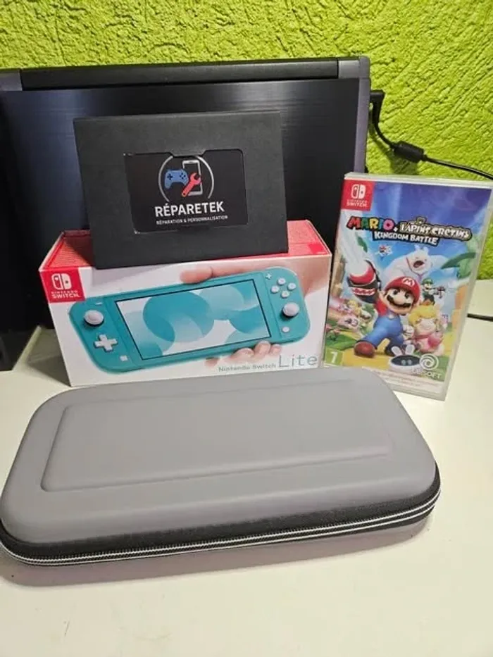 Pack Noël 🎁 Switch Lite (open-box) + Mario & Lapins Crétins NEUF + microSD 64 Go + Housse - photo numéro 7