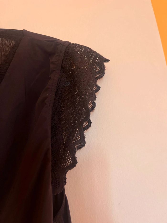 Body sexy tulle noir taille 42/44 dentelle - photo numéro 6