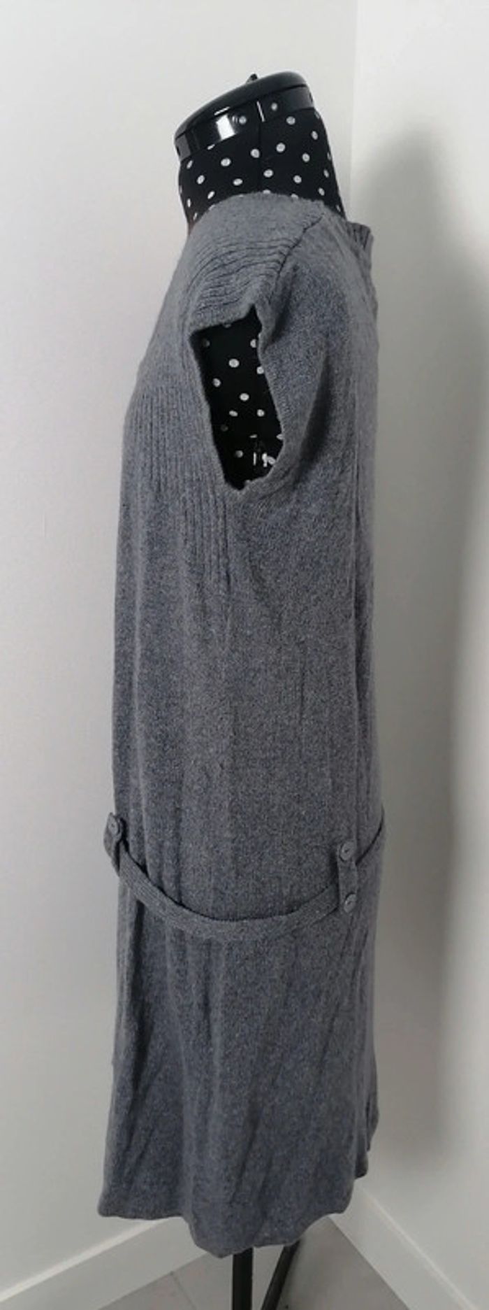 Robe pull à ceinture gris angora Taille L Riu - photo numéro 4