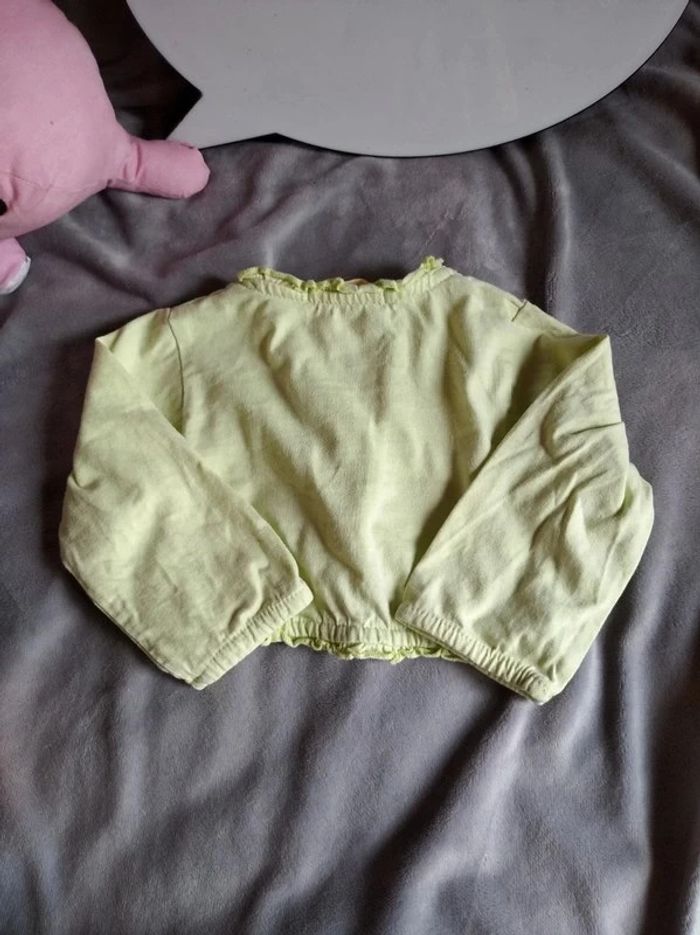 Boléro Fille 9 mois oiseau boutons en cœur Gémo Baby 100% coton - photo numéro 9