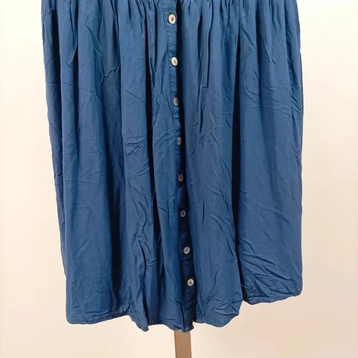 Robe bleu pétrole Adilynn à bretelles – taille L, boutonnée et à empiècements ajourés A1071 - photo numéro 4