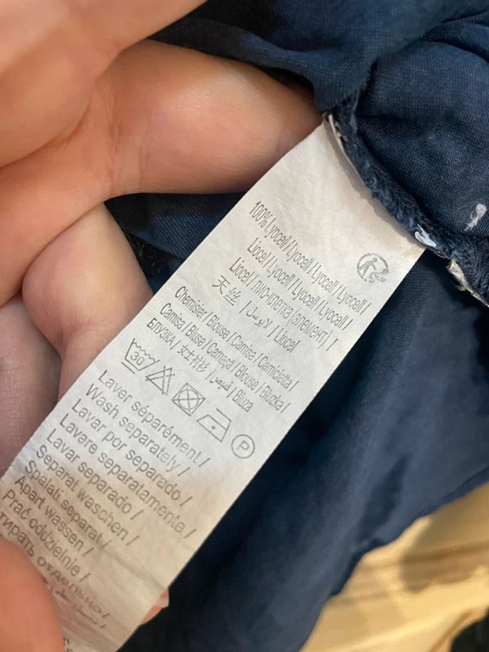 Chemisier manches longues bleu simple basic uni taille S - photo numéro 8