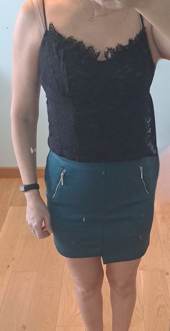 Jupe Pull&Bear verte – Effet similicuir