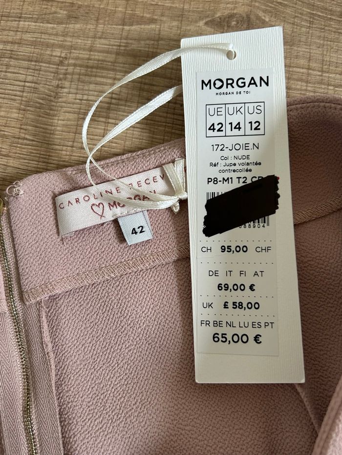 Jupe rose claire neuve Morgan taille 42 (valeur 65€) avec défaut - photo numéro 8