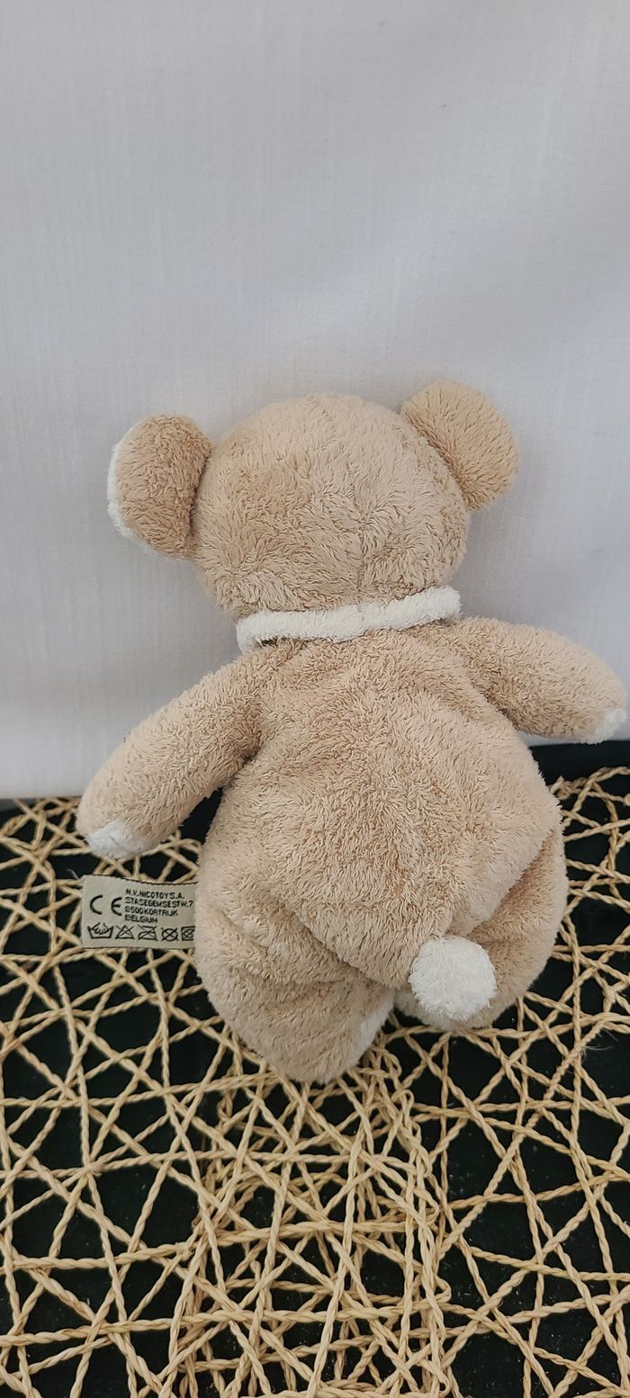 Doudou souris Beige col blanc NICOTOY - photo numéro 3