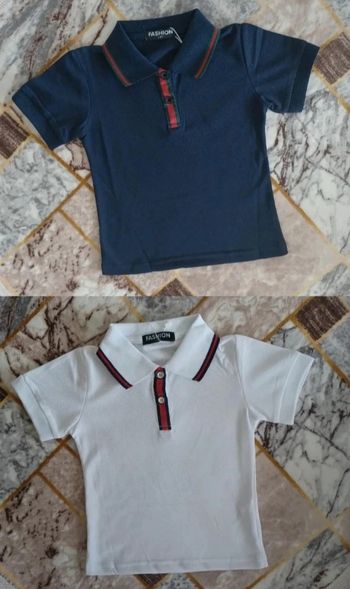 Lot polo marine blanc