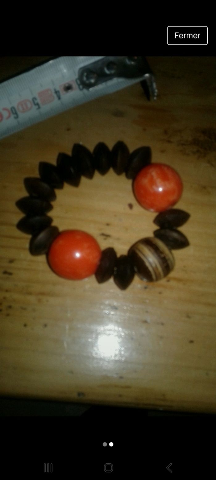 Bracelet grosse perles bois africain - photo numéro 3
