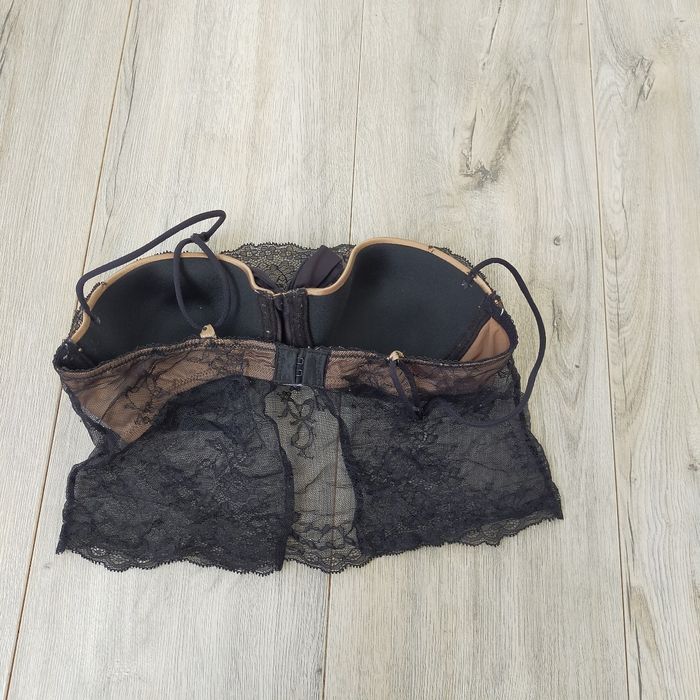 Caraco soutien gorge etam noir or doré 85c - photo numéro 3