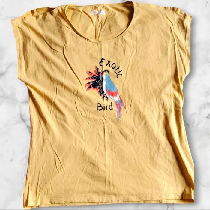 T-shirt jaune perroquet In Extenso “Exotic Bird”