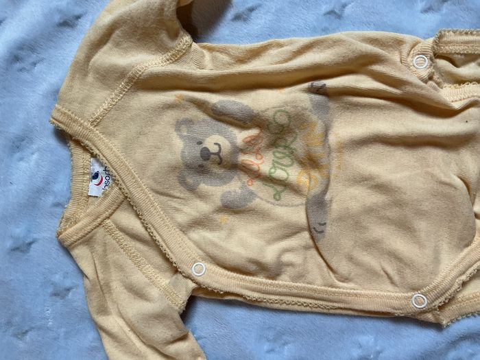 body manche longues jaune ouverture devant absorba 1 mois - photo numéro 5