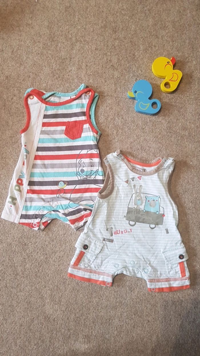 Lot de 2 combinaisons estivales garçon naissance