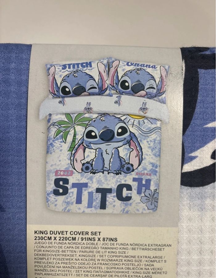 Neuf parure housse de couette + taies Stitch - Disney / King size 240 x 220