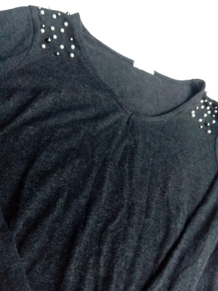 Pull gris foncé perles cache cache 44 - photo numéro 7