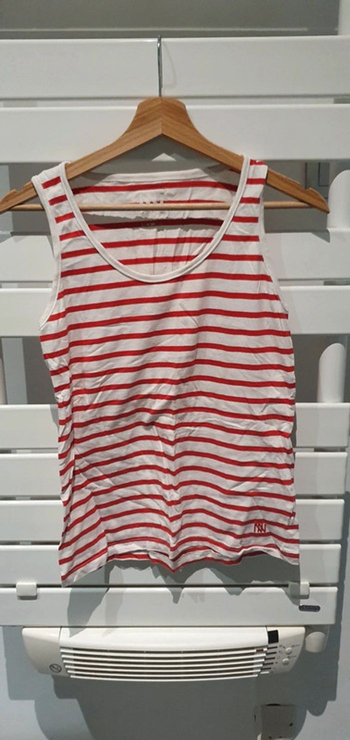 Débardeur Blanc & Rouge Marin