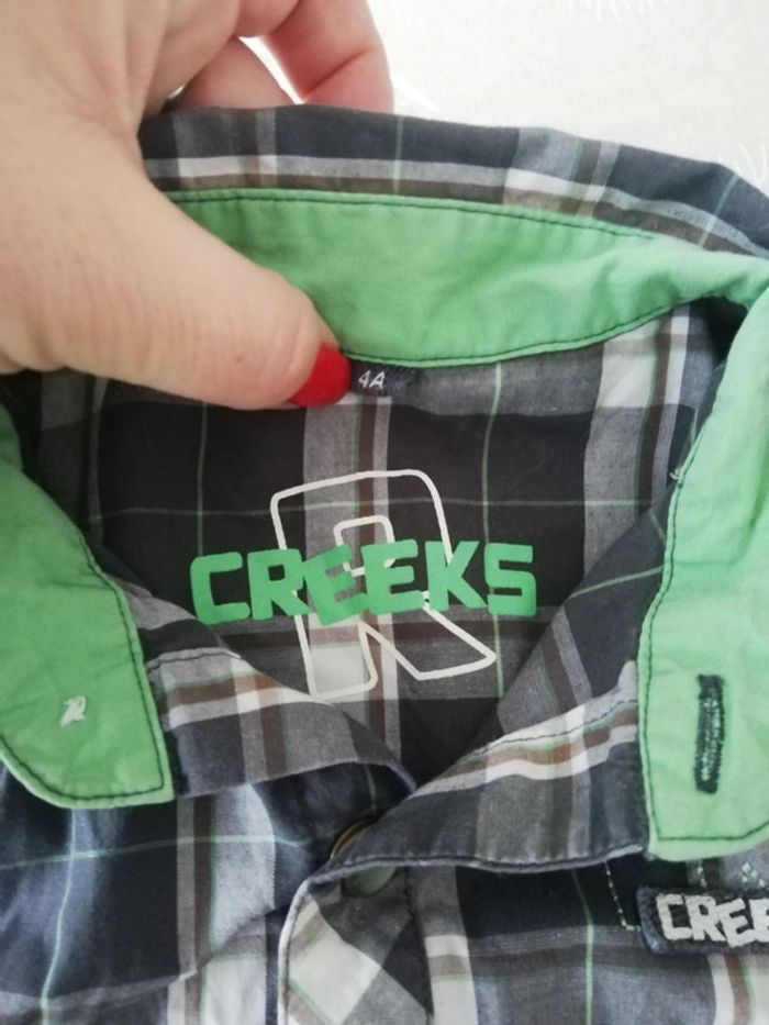Chemise 4 ans manches longues grise à carreaux creeks - photo numéro 2