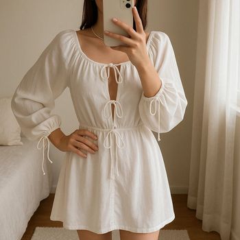 Robe de plage originale écru ultra large H&M taille S