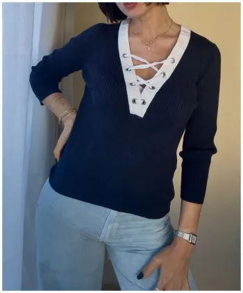 Top pull Ralph Lauren bleu très bon etat taille M - blue shirt