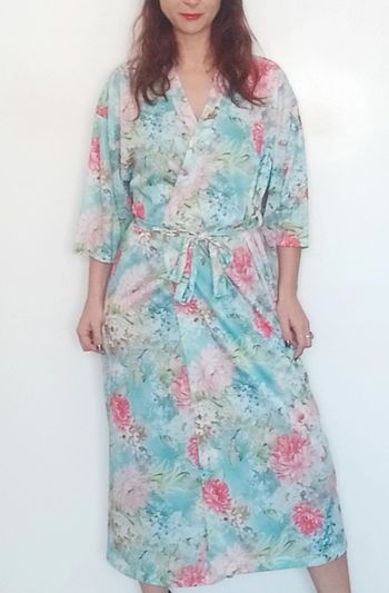 Robe de chambre douce fleurie Afibel taille 38/40