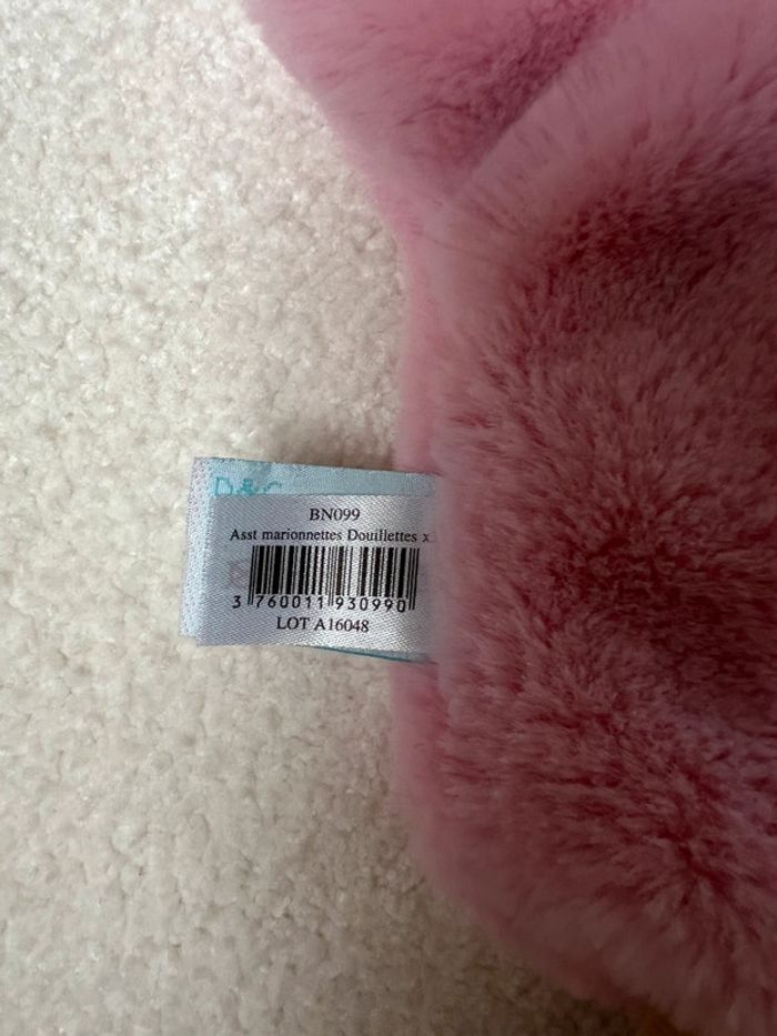 Doudou marionette rose babynat - photo numéro 5