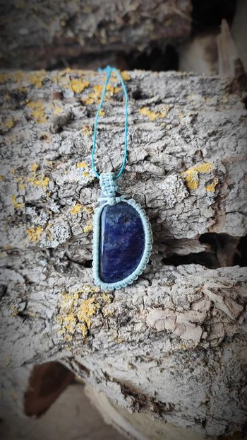 Collier macramé sodalite