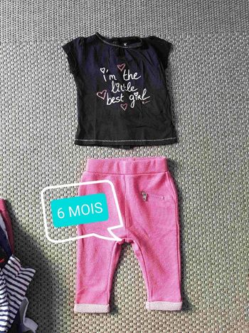 Ensemble jogging et tshirt fille - 6 mois