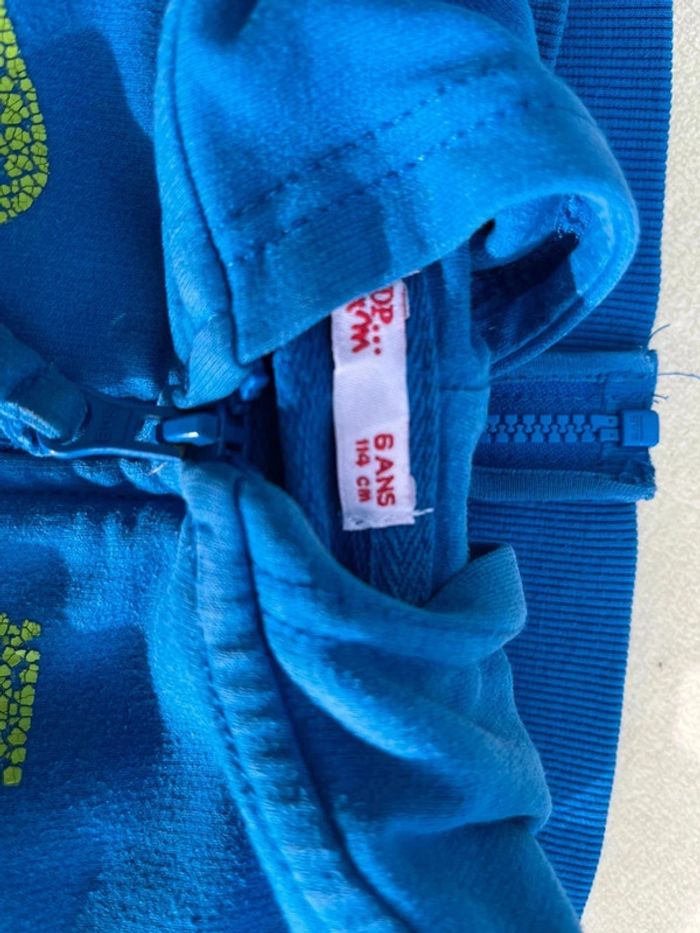 Gilet zippé bleu DPAM Taille 6 ans - photo numéro 3