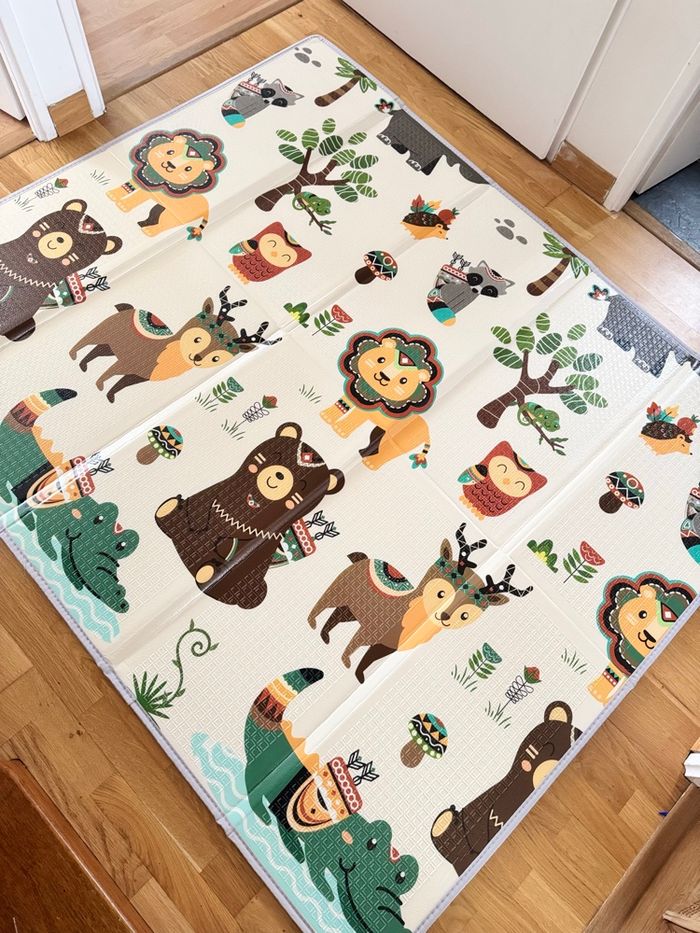 Tapis en mousse bébé , pliable et réversible, tapis de jeu enfant