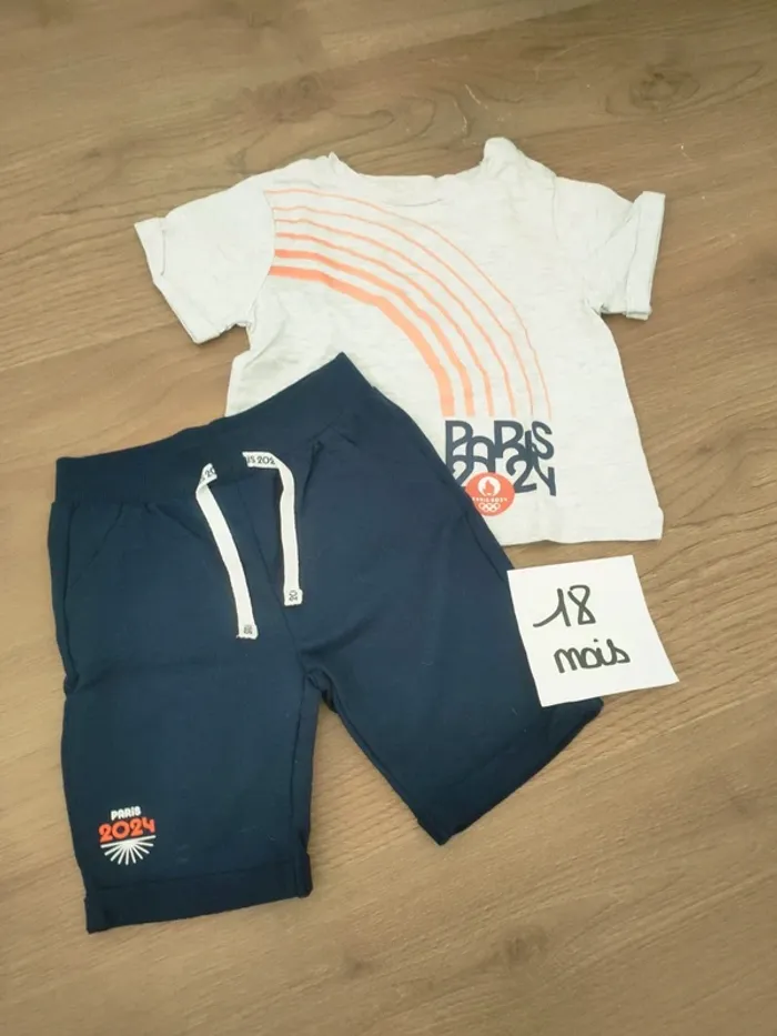 Ensemble t-shirt et short garçon 18 mois